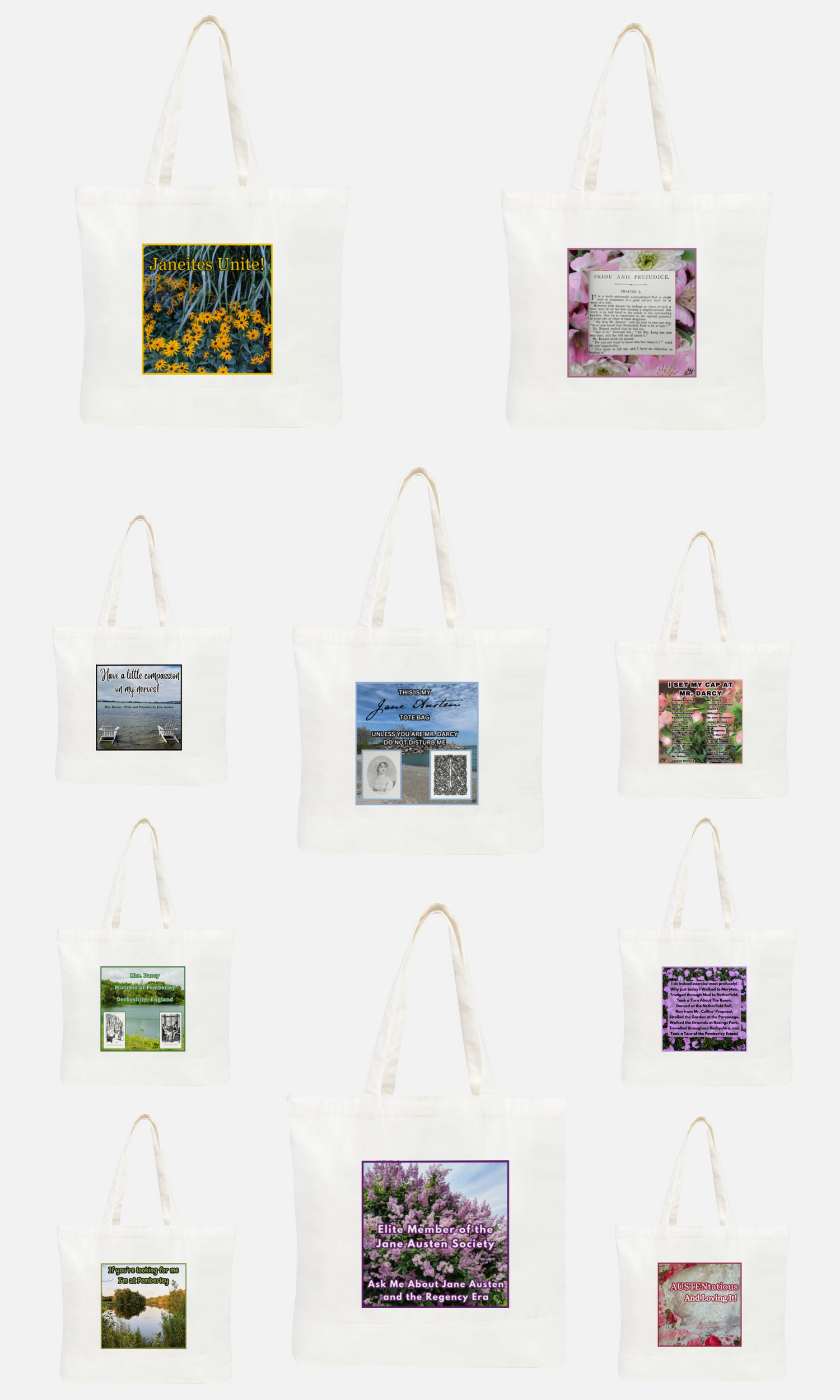 Jane Austen Tote Bags