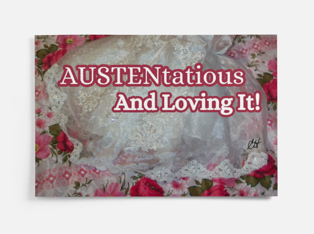 Jane Austen AUSTENtatious And Loving It 1000 Piece Puzzle in Metal Tin Box