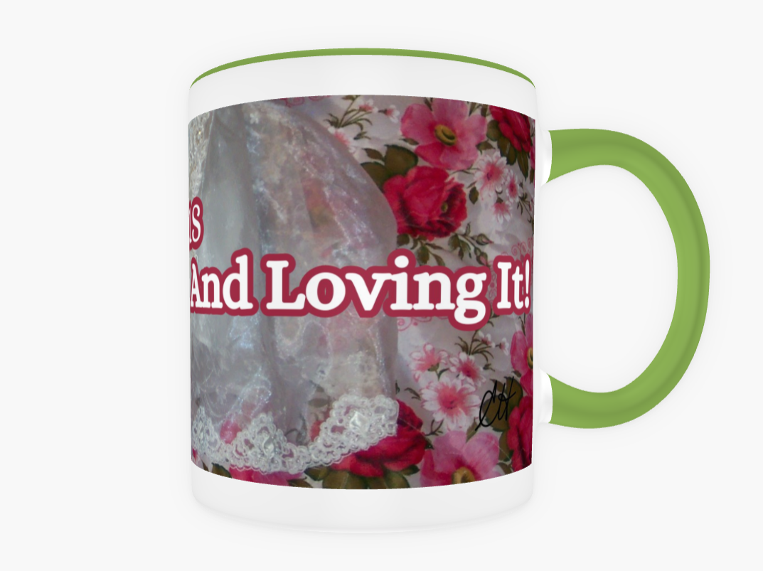 Jane Austen AUSTENtatious And Loving It 11 oz Ceramic Mug Green Back