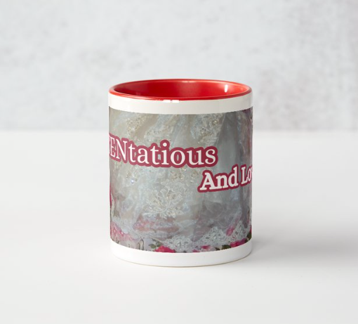 Jane Austen AUSTENtatious And Loving It 11 oz Ceramic Mug Red Side