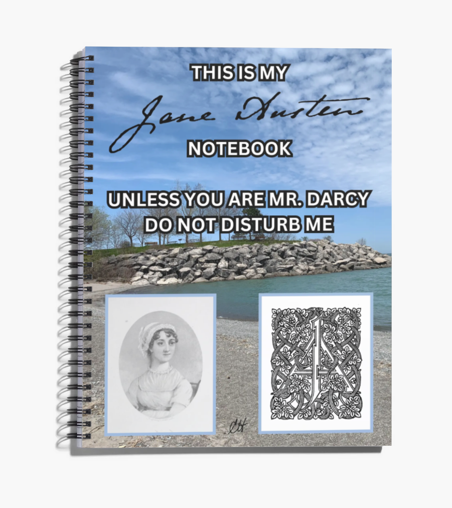 This is my Jane Austen Notebook Unless You Are Mr Darcy Do Not Disturb Me 8.5" x 11" Notebook 80 College-lined Pages Front Cover Signature Portrait