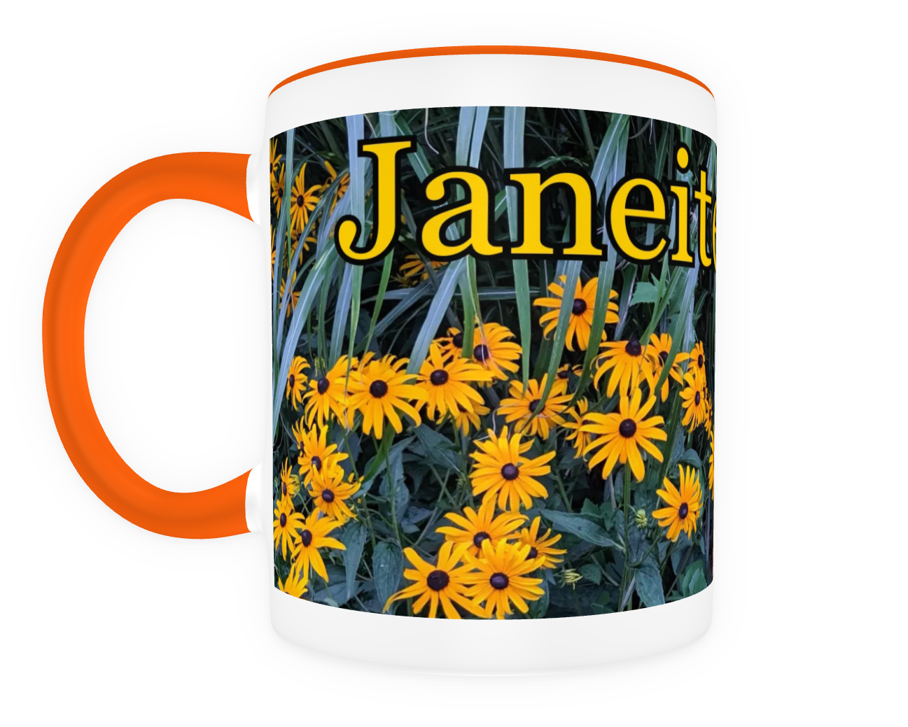 Janeites Unite 11 oz Ceramic Mug Orange Front