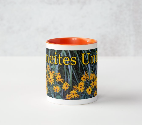 Janeites Unite 11 oz Ceramic Mug Orange Side