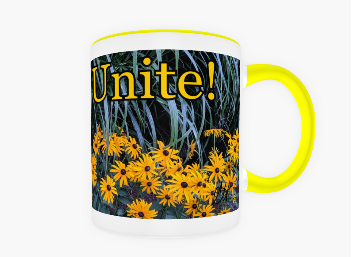 Janeites Unite 11 oz Ceramic Mug Yellow Back