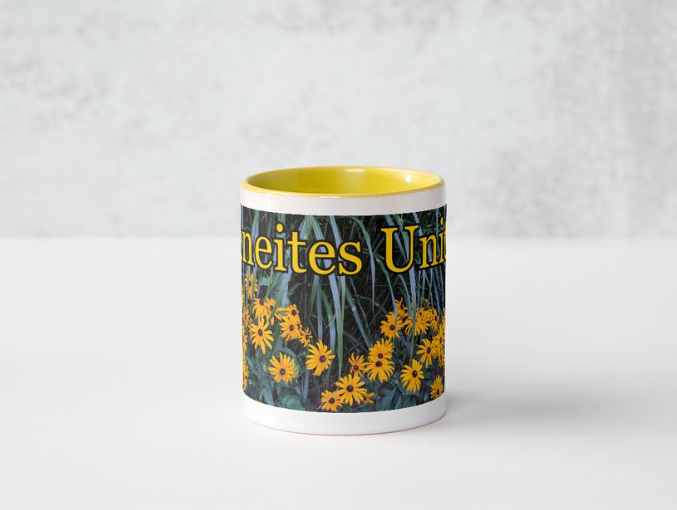 Janeites Unite 11 oz Ceramic Mug Yellow Side