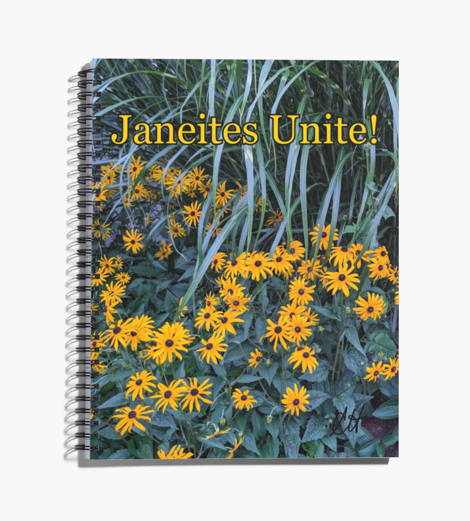 Jane Austen Janeites Untie 8.5" x 11" Notebook 80 College-lined Pages Front Cover