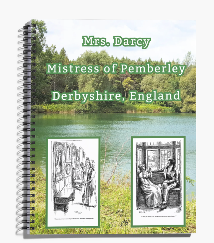 Mrs Darcy Mistress of Pemberley Derbyshire England Jane Austen Pride and Prejudice 8.5" x 11" Notebook 80 College-lined Pages Front Cover