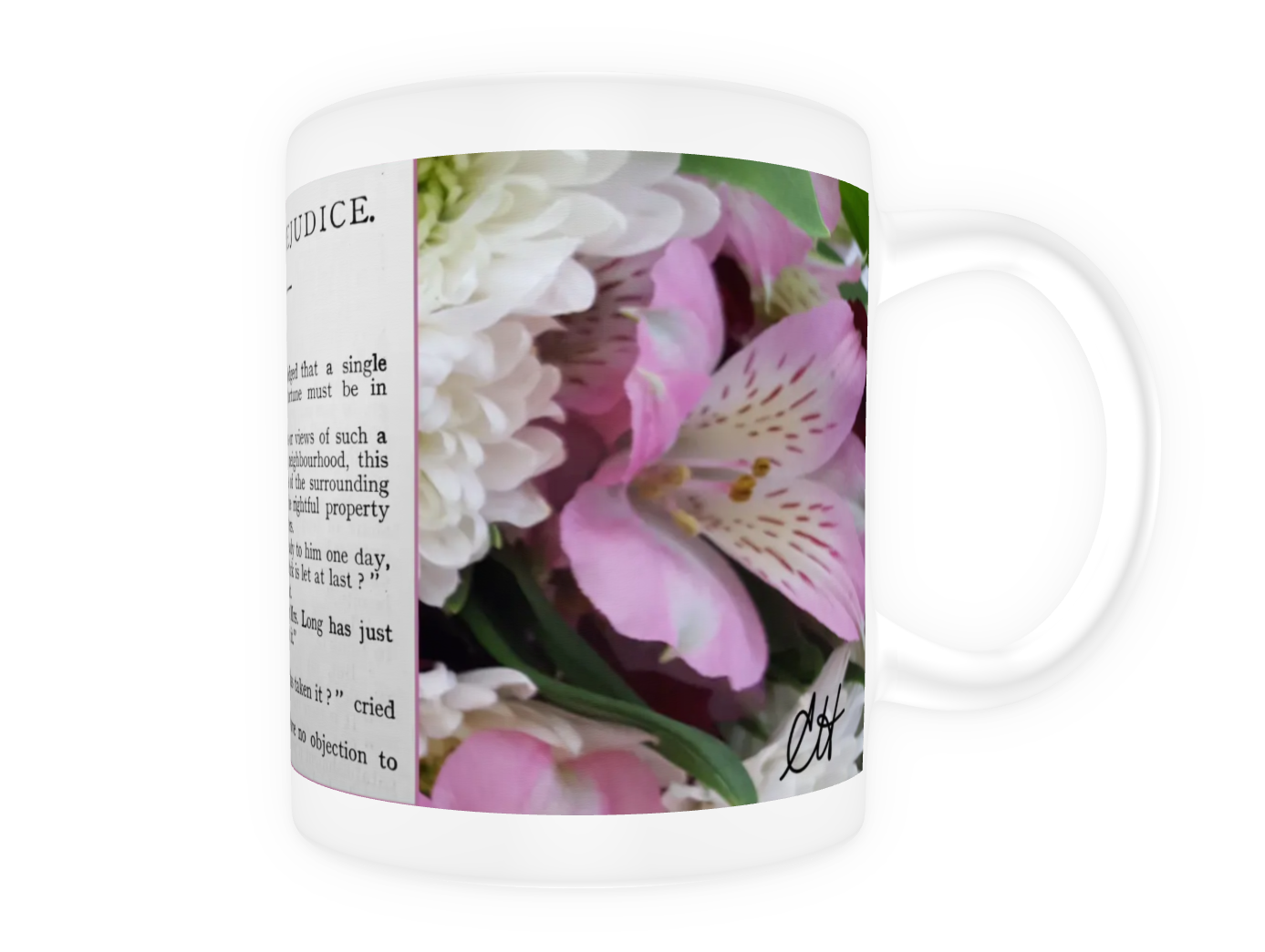 Jane Austen Pride and Prejudice Chapter 1 11 oz Ceramic Mug White Back