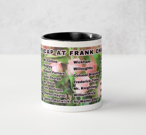 I Set My Cap At Jane Austen Hero Frank Churchill or Personalized 11 oz Ceramic Mug Black Side