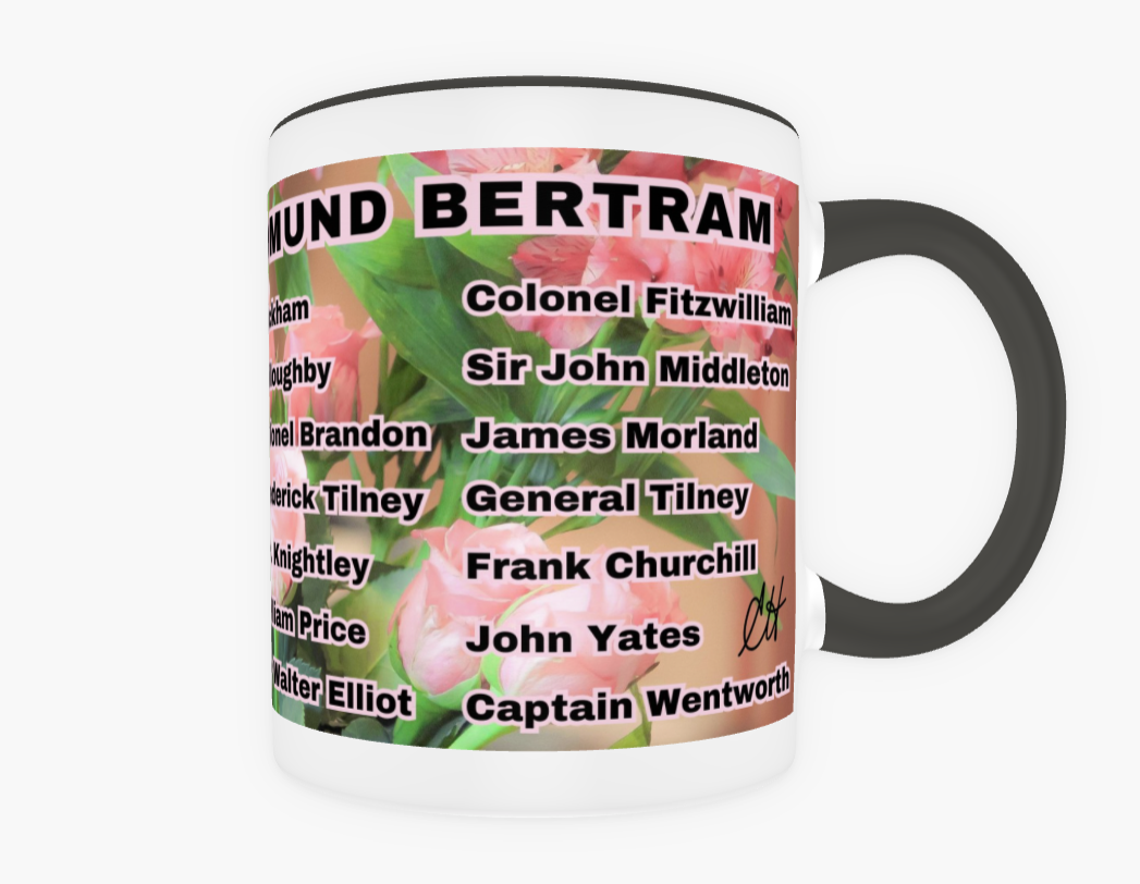 I Set My Cap At Jane Austen Hero Edmund Bertram or Personalized 11 oz Ceramic Mug Black Back