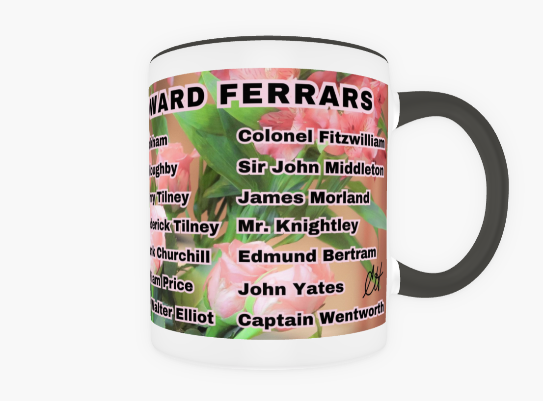 I Set My Cap At Jane Austen Hero Edward Ferrars or Personalized 11 oz Ceramic Mug Black Side