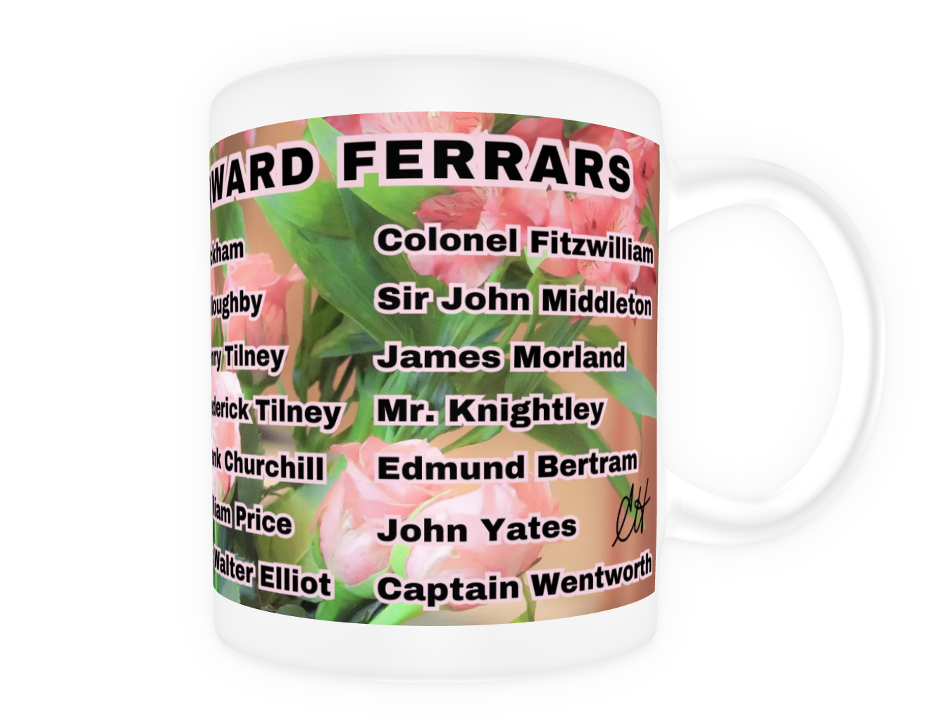 I Set My Cap At Jane Austen Hero Edward Ferrars or Personalized 11 oz Ceramic Mug White Back